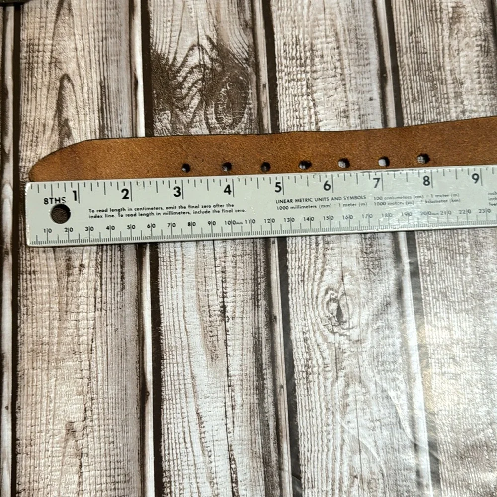 Bergamot Locomotive Vtg Brass Buckle Railfan Leather Tooled Belt 38-42 Unisex